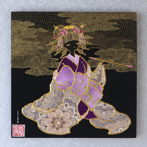 〈如蓮華在水　睡蓮　金彩〉　着物　アートパネル　〈Nyorengezaisui　SUIREN　Kinsai〉 1枚目の画像