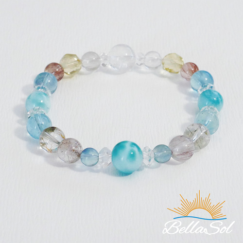 ラリマーの癒し☆プレミアムなブレスレット～スーパーセブン 