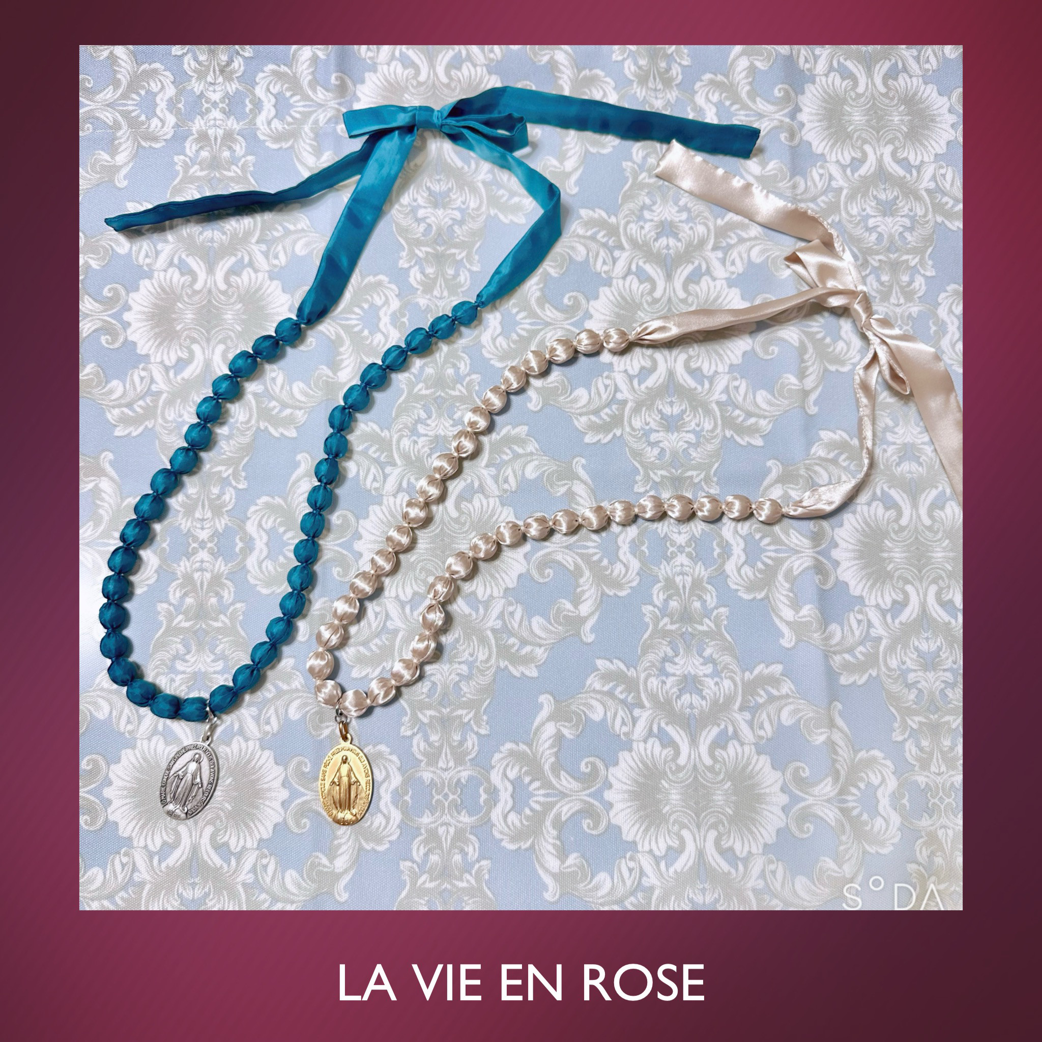 奇跡のメダイユのリボンネックレス　（Lサイズ）