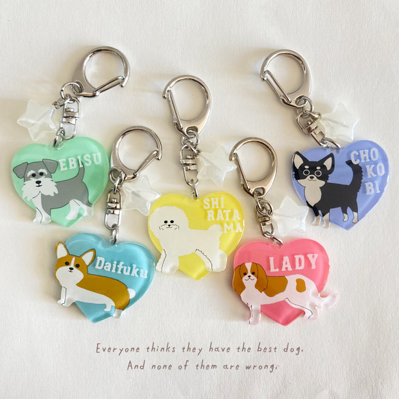 吹き出しがかわいい選べる愛犬キーホルダー「お名前入れられます」 17枚目の画像