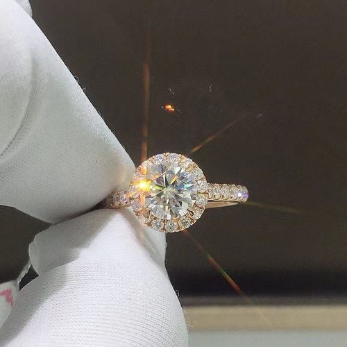 newデザイン】モアサナイト リングK18PG