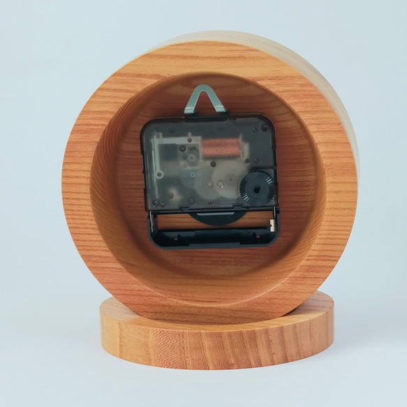 25%offクーポン(条件あり)/ぬくもりと重厚感のある木製置き時計&掛け時計/欅+檜埋め込み #0046 7枚目の画像