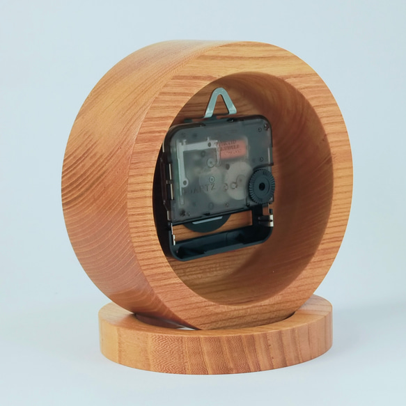 25%offクーポン(条件あり)/ぬくもりと重厚感のある木製置き時計&掛け時計/欅+檜埋め込み #0046 6枚目の画像