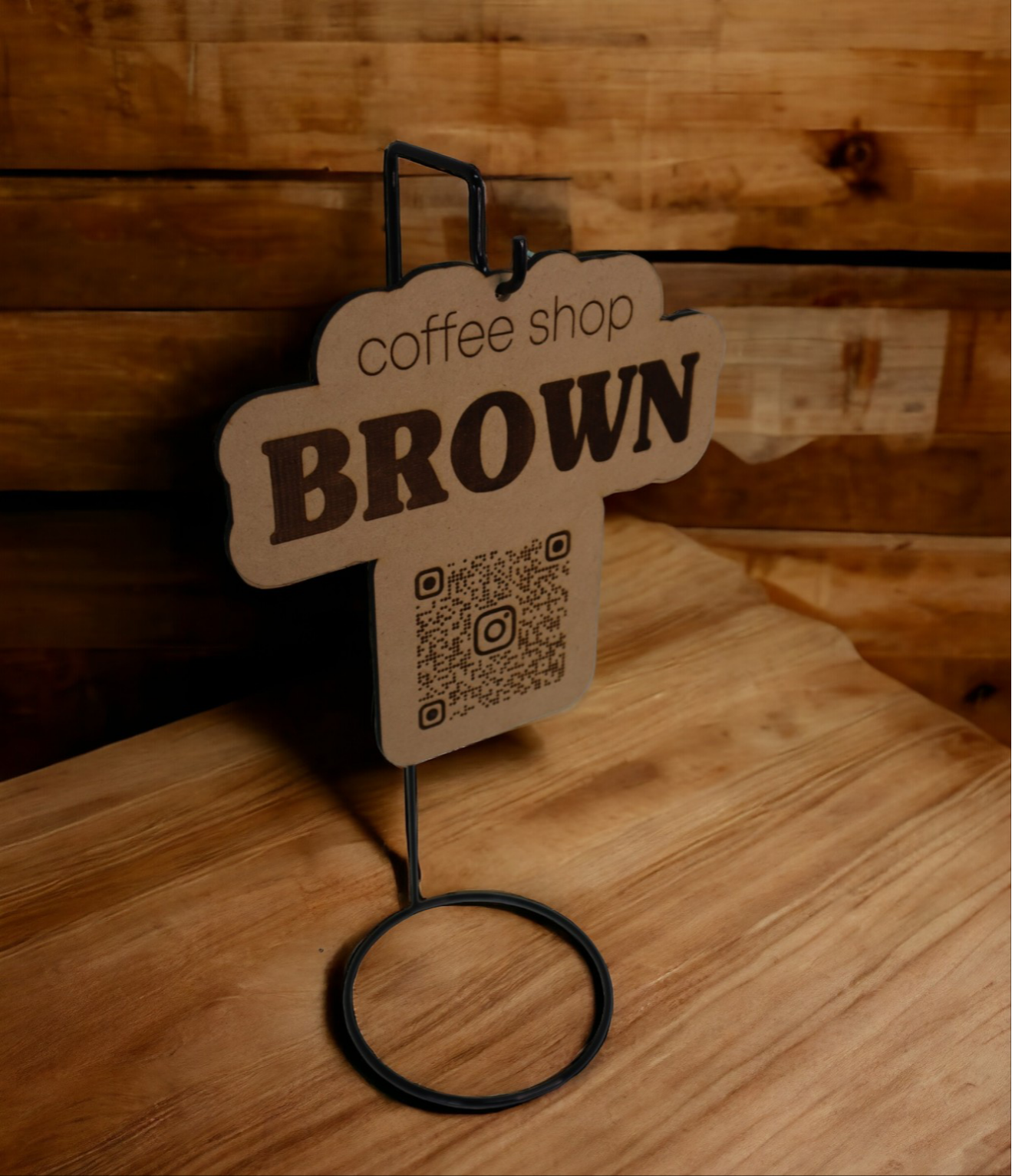 QRコードスタンド製作します　ウェルカムボード　店舗用品　看板　木製 開店祝い　開店準備