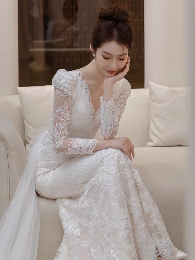 長袖ウエディングドレス