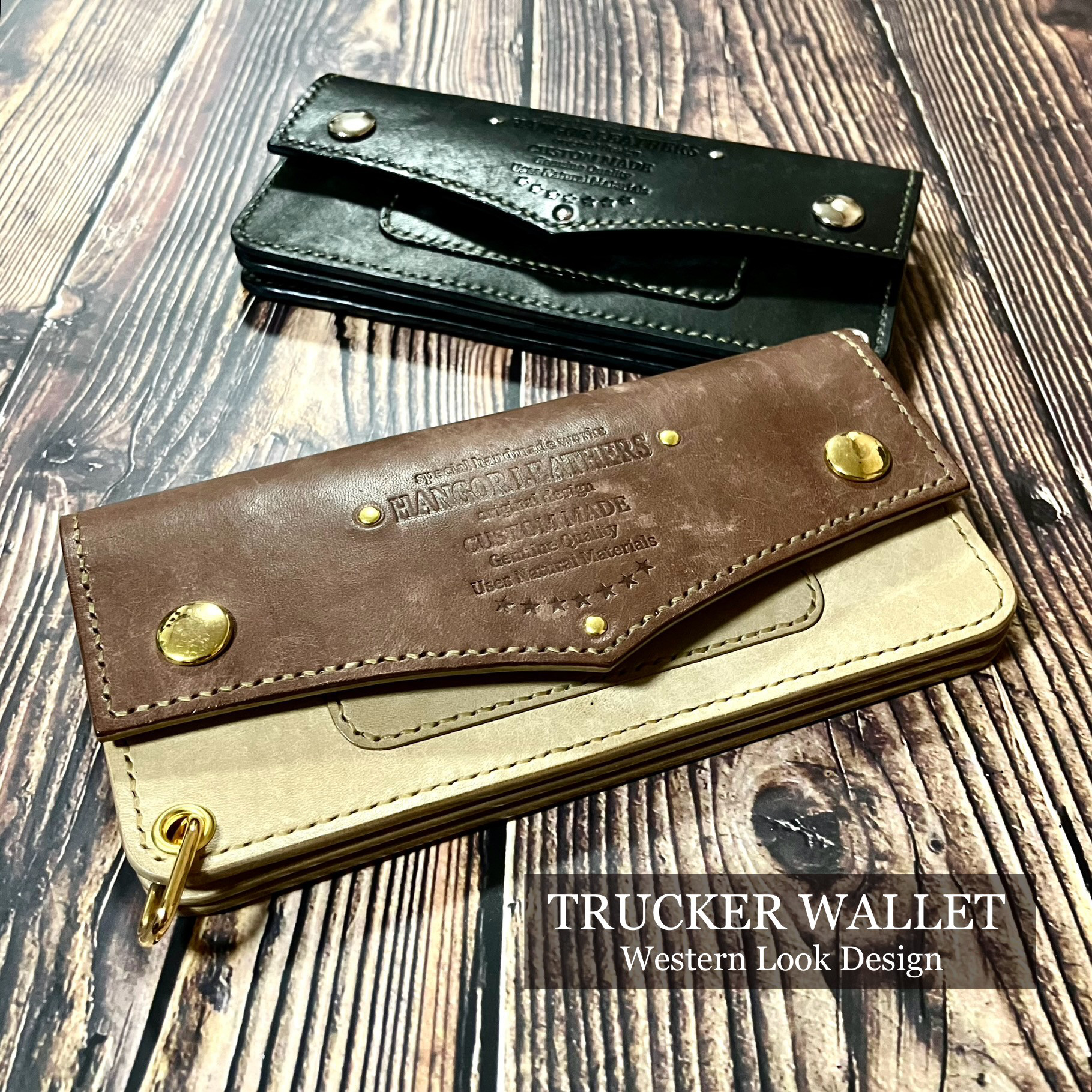 トラッカーウォレット ウエスタンルック TRUCKER WALLET(イタリアンレザー / マヤ ) バイカーズ