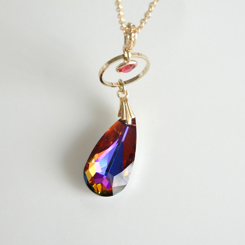 超レア・ボルケーノ｜しずく高品質クリスタル ペンダントネックレス  