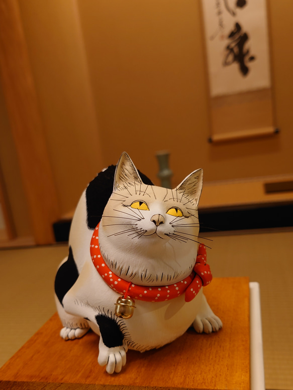 鼠よけの猫　立体置物【限定10点】 鼠よけの猫 木札