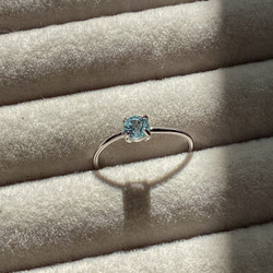 藍色托帕石十一月生日石 SV925 戒指 第3張的照片