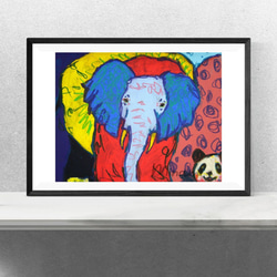 【象とパンダの夢】想像力をかきたてる原色の世界　プリントアート作品証明書付　芸術　絵画　インテリア 9枚目の画像