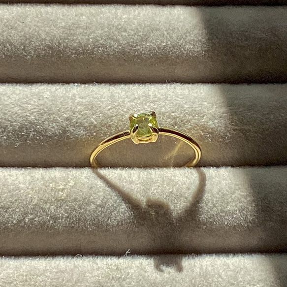 橄欖石八月生日石 18KGP 戒指 第2張的照片