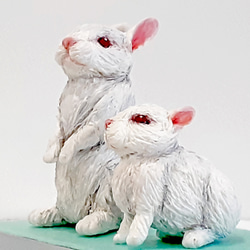 アニマル親子シリーズ　白ウサギ 1枚目の画像