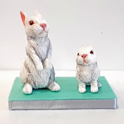 アニマル親子シリーズ　白ウサギ 2枚目の画像