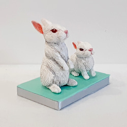 アニマル親子シリーズ　白ウサギ 4枚目の画像
