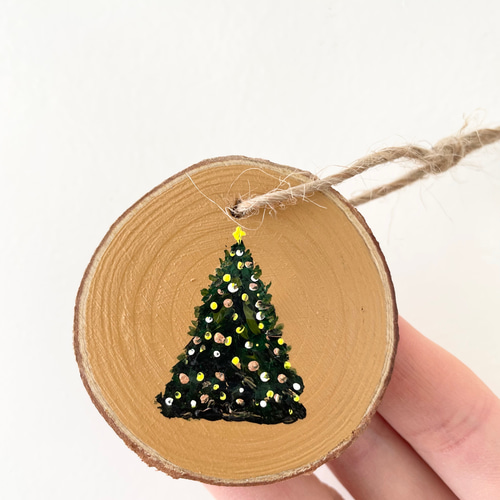 手描きの木製オーナメント、木製コースター、クリスマスオーナメント