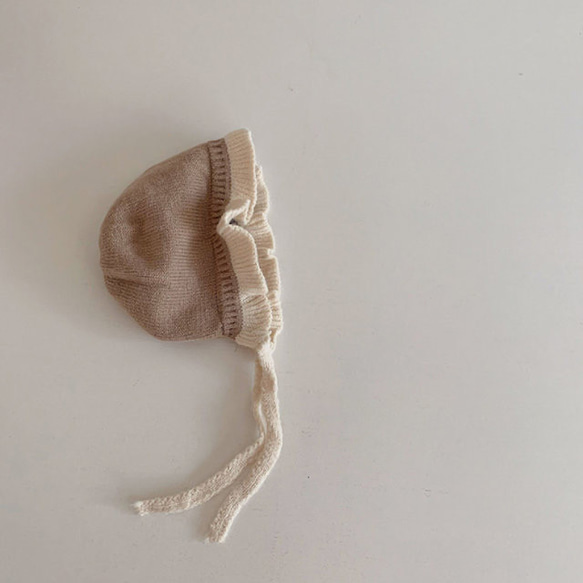 即納《 knit frills bonnet 》子供服 / カジュアル / 出産祝い / ギフト / NI-033 15枚目の画像