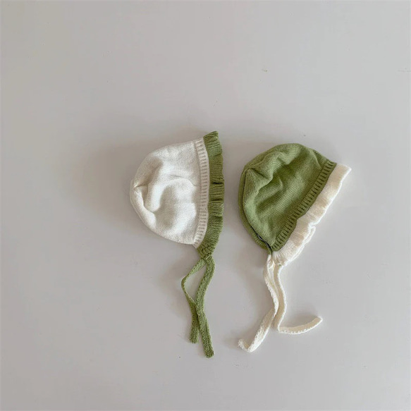 即納《 knit frills bonnet 》子供服 / カジュアル / 出産祝い / ギフト / NI-033 11枚目の画像