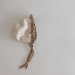 即納《 knit frills bonnet 》子供服 / カジュアル / 出産祝い / ギフト / NI-033 14枚目の画像