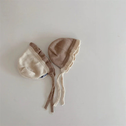 即納《 knit frills bonnet 》子供服 / カジュアル / 出産祝い / ギフト / NI-033 10枚目の画像