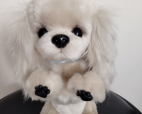 ベージュの犬のぬいぐるみ うめ吉 ベージュ M 犬 ぬいぐるみ 日本製 オリエンタルトーイ