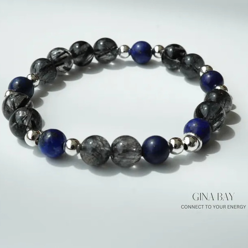 ブラッククリスタルラピスラズリブレスレット ブレスレット Gina Bay