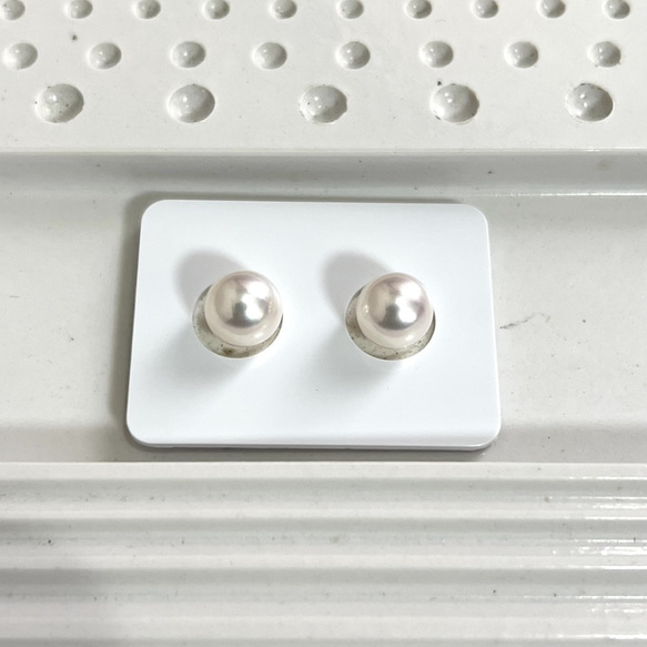 本真珠】プラチナ一粒パールピアス 8-8.5ミリ アコヤ真珠