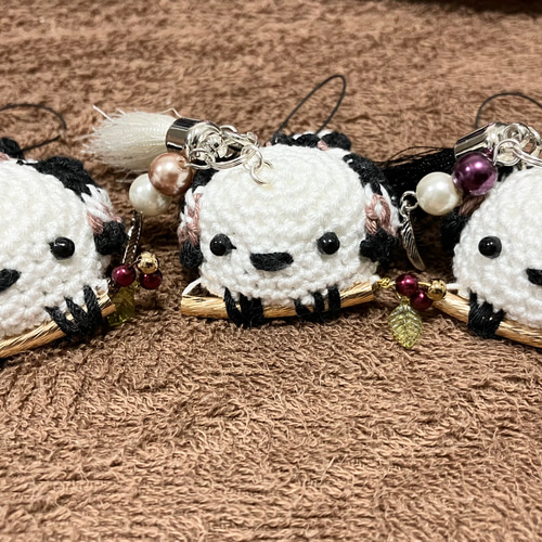 シマエナガのストラップ あみぐるみ abee1 通販 17014595｜Creema