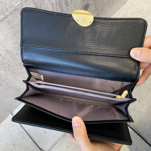 メタルカラーモチーフ長財布／ウォレット 財布 シンプル きれい