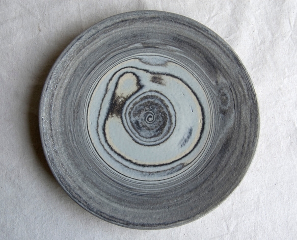 marble plate18cm gray,blue1,2 2枚目の画像