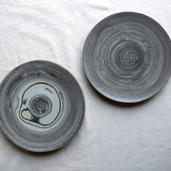 marble plate18cm gray,blue1,2 1枚目の画像