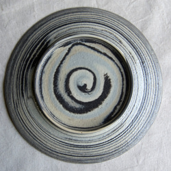 marble plate18cm gray,blue1,2 5枚目の画像