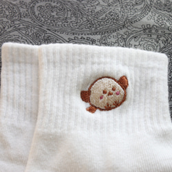 レディース アンクルソックス 靴下 ワンポイント シマエナガ 刺しゅう　フリーサイズ 4枚目の画像
