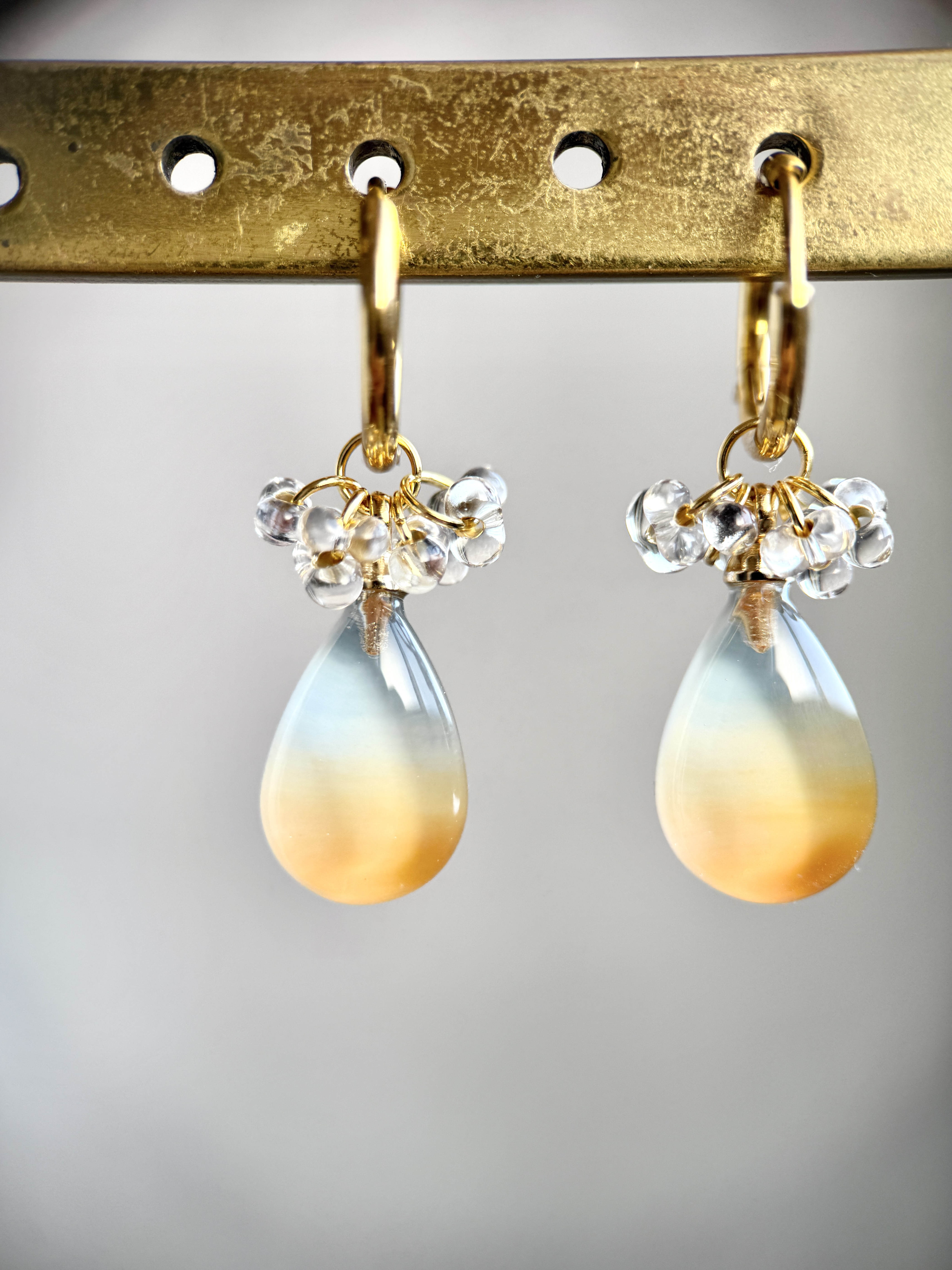 朝焼け空　涙のしずくピアス/イヤリング