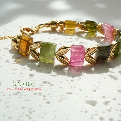 天然トルマリン ハンドロウ 14GF ブレスレット ブレスレット Gina Bay