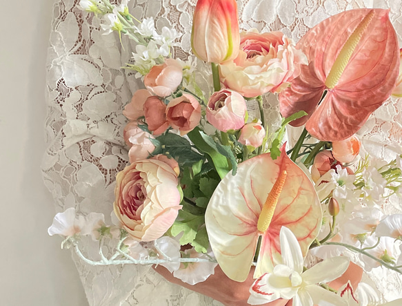 アートフラワーブーケ　ウエディングブーケ　アーティフィシャルフラワー　ナチュラルウエディング 