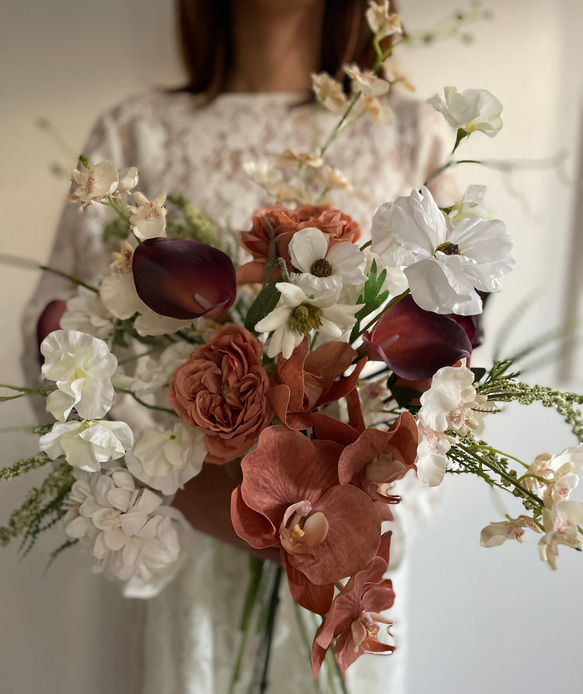 アートフラワーブーケ　ウエディングブーケ　アーティフィシャルフラワー　ナチュラルウエディング 