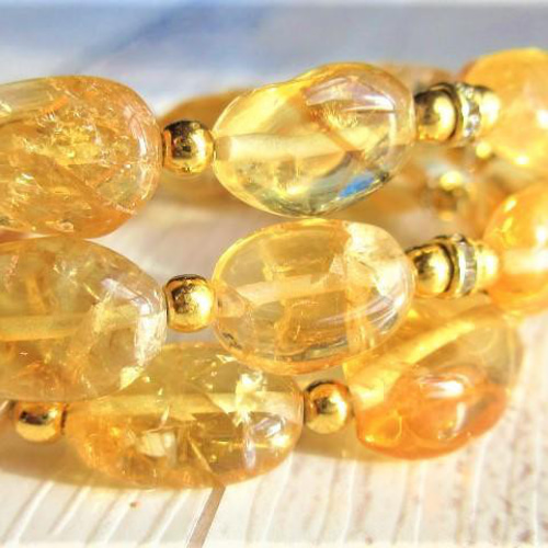 A94 ネックレス シトリントパーズ オレンジ イエロー 黄色 クリア  