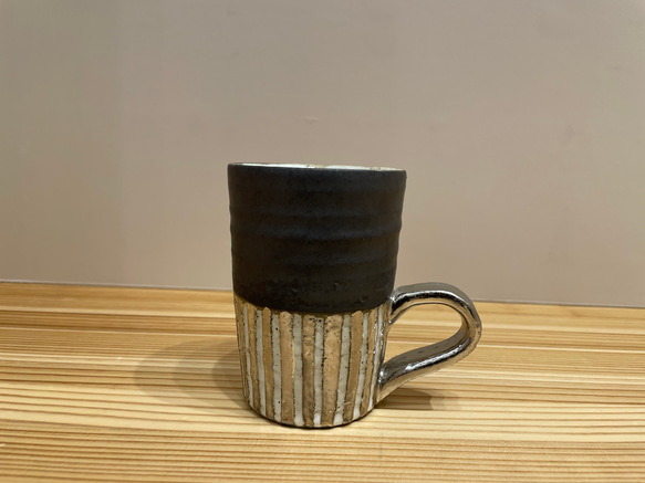 白金綾法文咖啡杯&amp;碟&lt;黑色霧面&gt;cafecup&amp;souser 第2張的照片