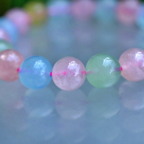 ハイクオリティ！！　ミックスベリル　ブレスレット ミックスベリル ブレスレット パステルカラー 天然石 癒し
