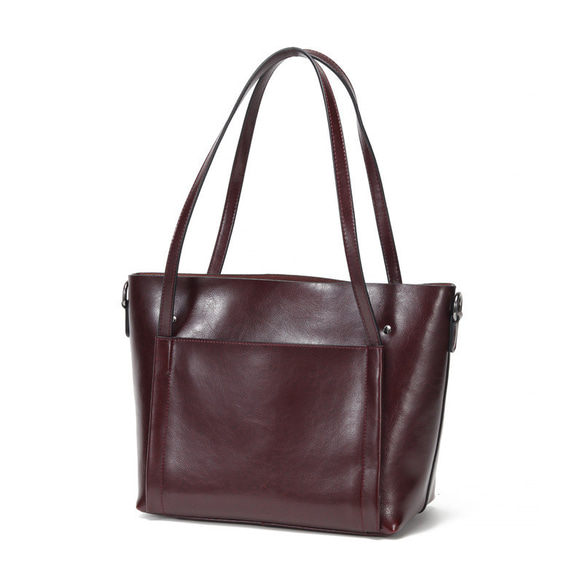 大容量バッグ、高級感、精巧、女性通勤バッグ、真革、斜めトットバッグ。 8枚目の画像
