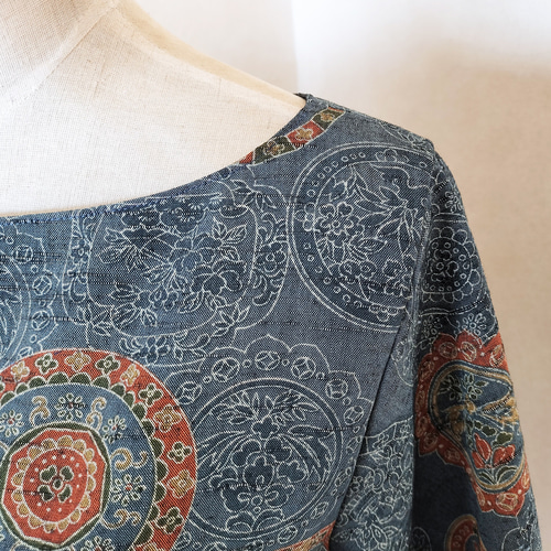 Happy Sale!】着物リメイク◇ウール紬のベルスリーブ(七分袖 Happy Sale!】着物リメイク◇ウール紬のベルスリーブ(七分袖