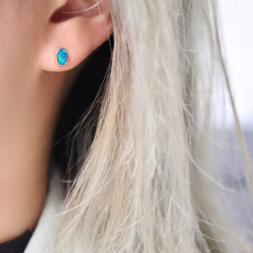 オパールピアスk18 ピアス(スタッド・一粒) パール大好き(購入 オパールピアスk18 ピアス(スタッド・一粒) パール大好き(購入