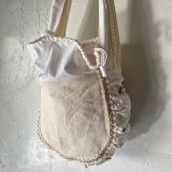 bijou tote bag (white) 15枚目の画像