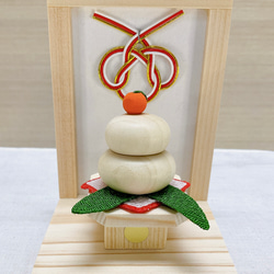お正月飾り お正月飾り【ミニ迎春飾り 一月 歳時記】木製鏡餅 ミニチュア重ね餅 お