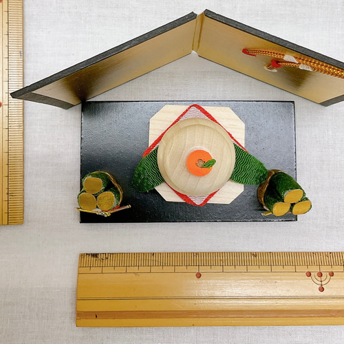 お正月飾り【ミニ迎春飾り】木製鏡餅 ミニチュア鏡餅 2024年 辰