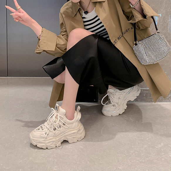 美中古 tomo&co air モカシンブーツ スニーカー 厚底 28 スエード 美