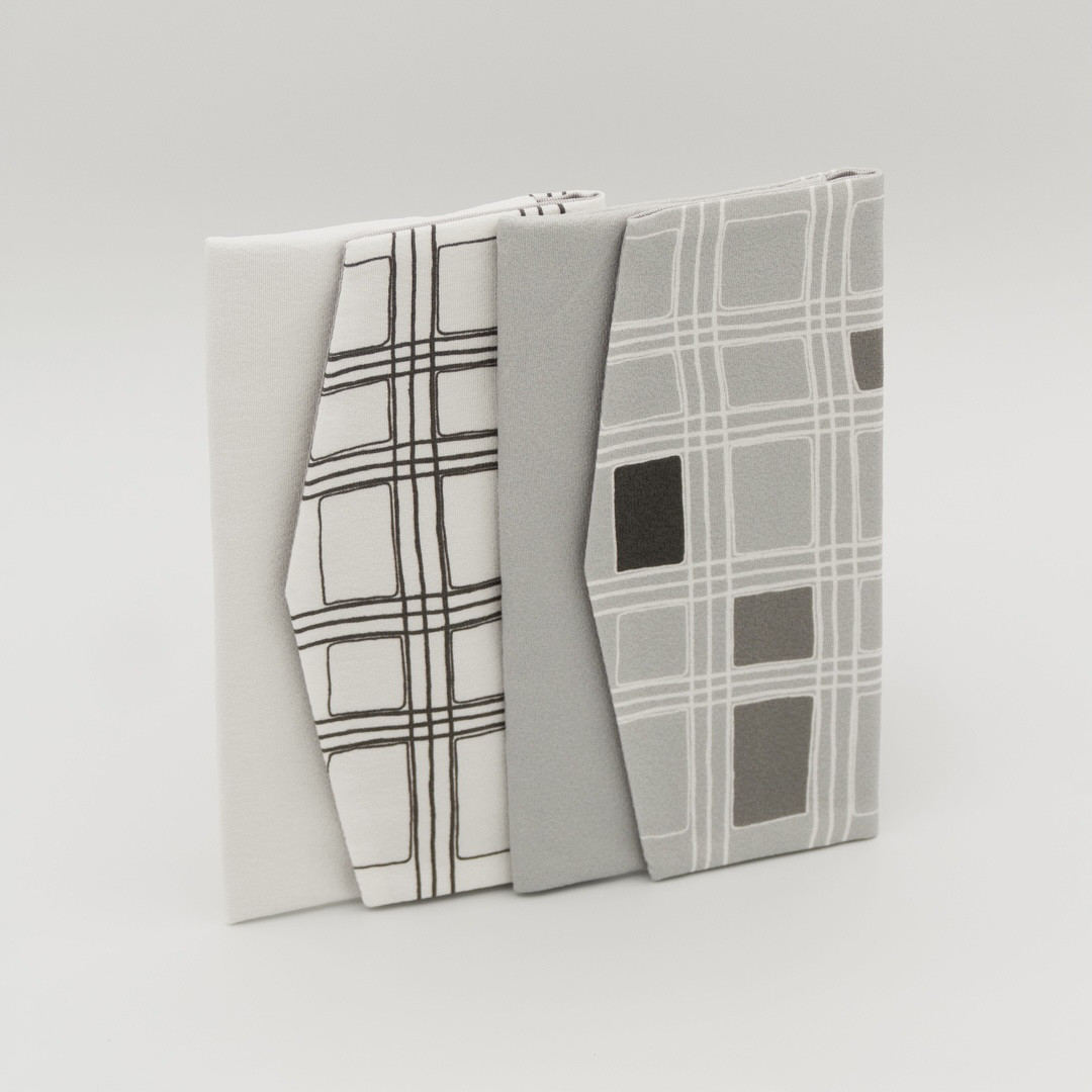 京友禅　念珠入れ『ONE TONE』　格子　モノトーン