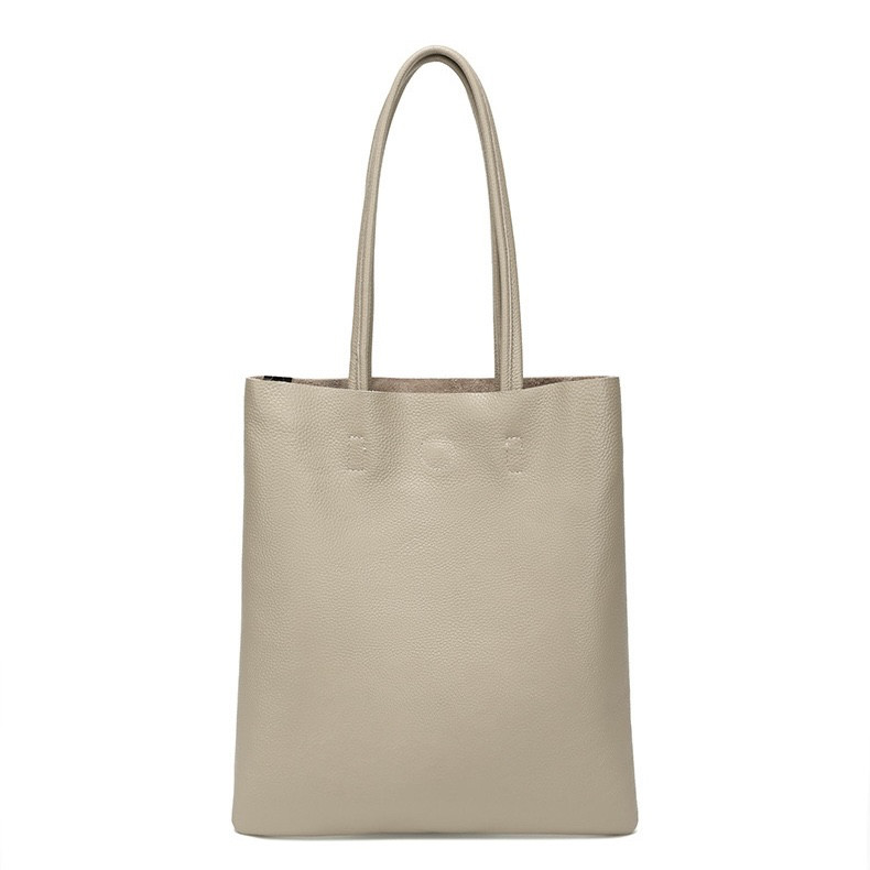 大容量ショルダーバッグ高級感ニッチトートバッグ本革バケツバッグ