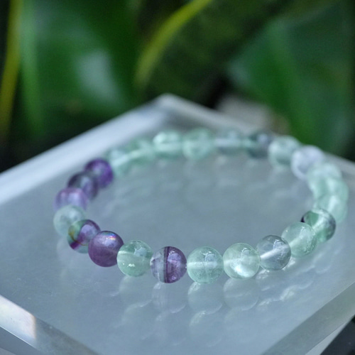 虹入り艶☆フローライト☆ブレスレットs1054 ブレスレット Funky