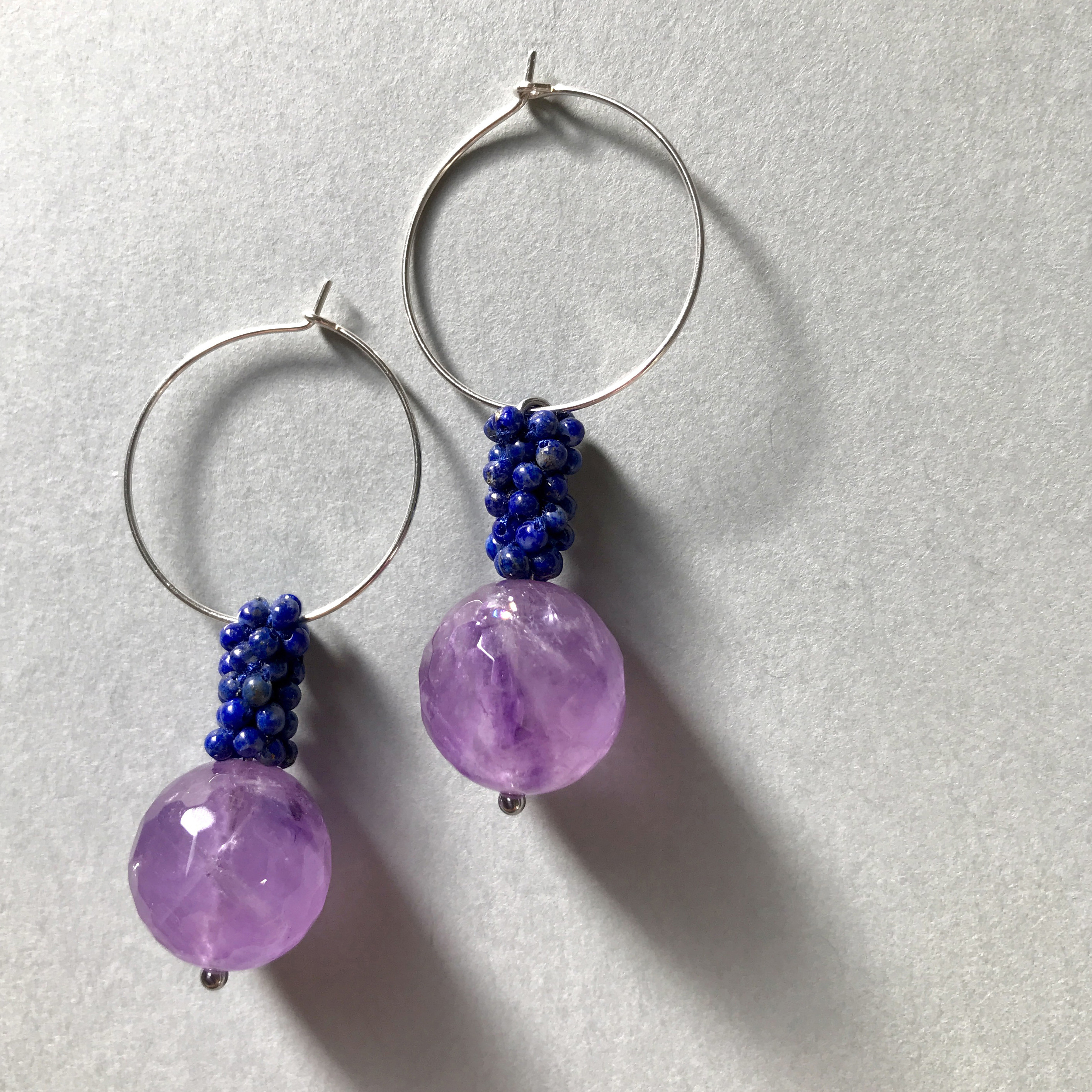 【一点物】アメジスト＋ラピスラズリ　ピアス
